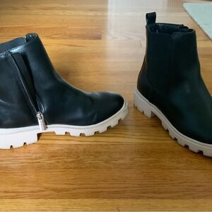 Marc Fisher Girls Black Boots with Pink Soles